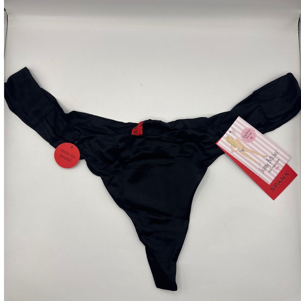 SPANX Everyday Thong Black  L/XL Double Spanx Approved Squeeze Free NWT‎